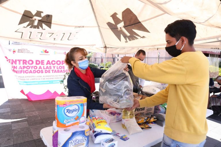 Más de dos toneladas de víveres y artículos no perecederos ha recaudado colecta en apoyo a Tabasco
