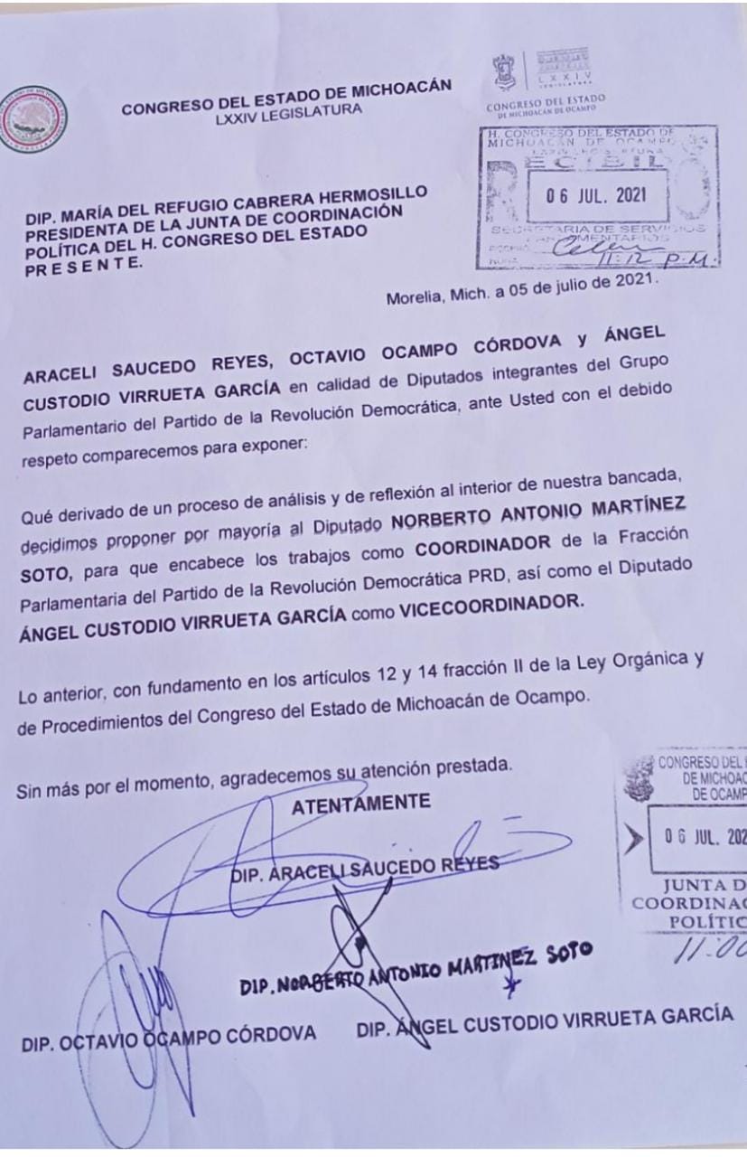 Relevo en coordinación del GPPRD acuerdo que debe ser respetado: Tony Martínez