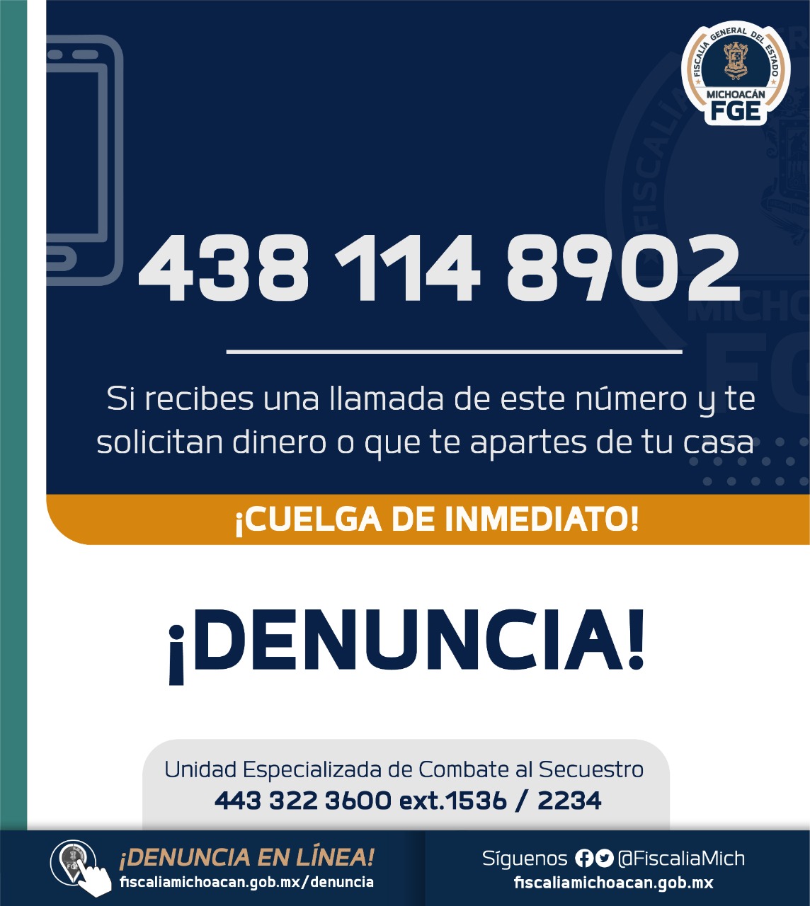 Localiza Fiscalía General a comerciante víctima de extorsión virtual en Pátzcuaro