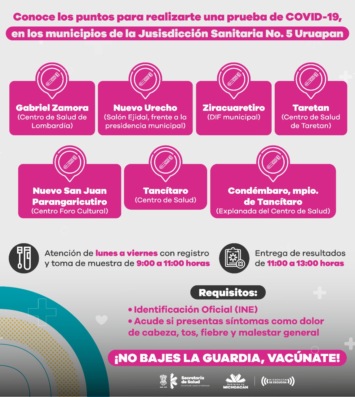 Habilita SSM 7 módulos para toma de muestras COVID-19 en seis municipios
