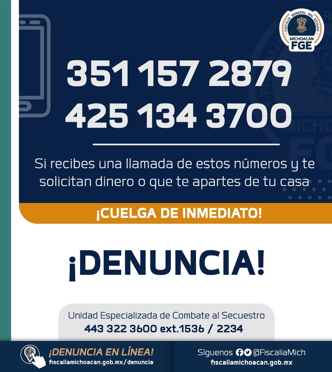 Localiza Fiscalía General a dos hermanos víctimas de extorsión virtual en La Piedad