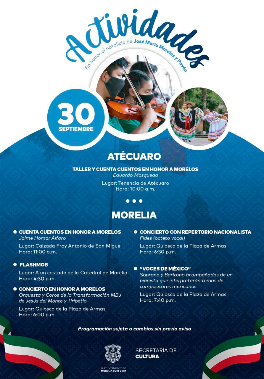 Música, baile y cuenta cuentos, presentará la SeCultura este 30 de septiembre