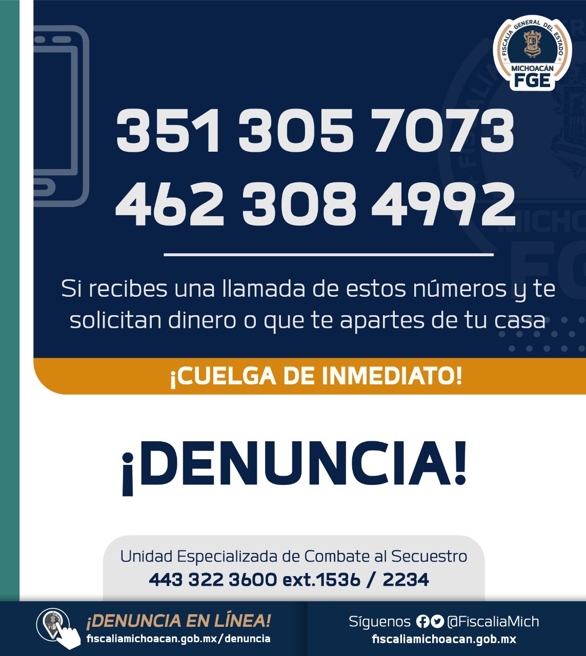 Localiza Fiscalía General a joven víctima de extorsión virtual en Tacámbaro.