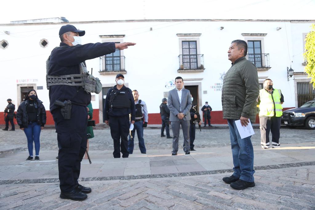 Secretario de SP, da posesión a mandos policiales en el municipio de Cuitzeo.