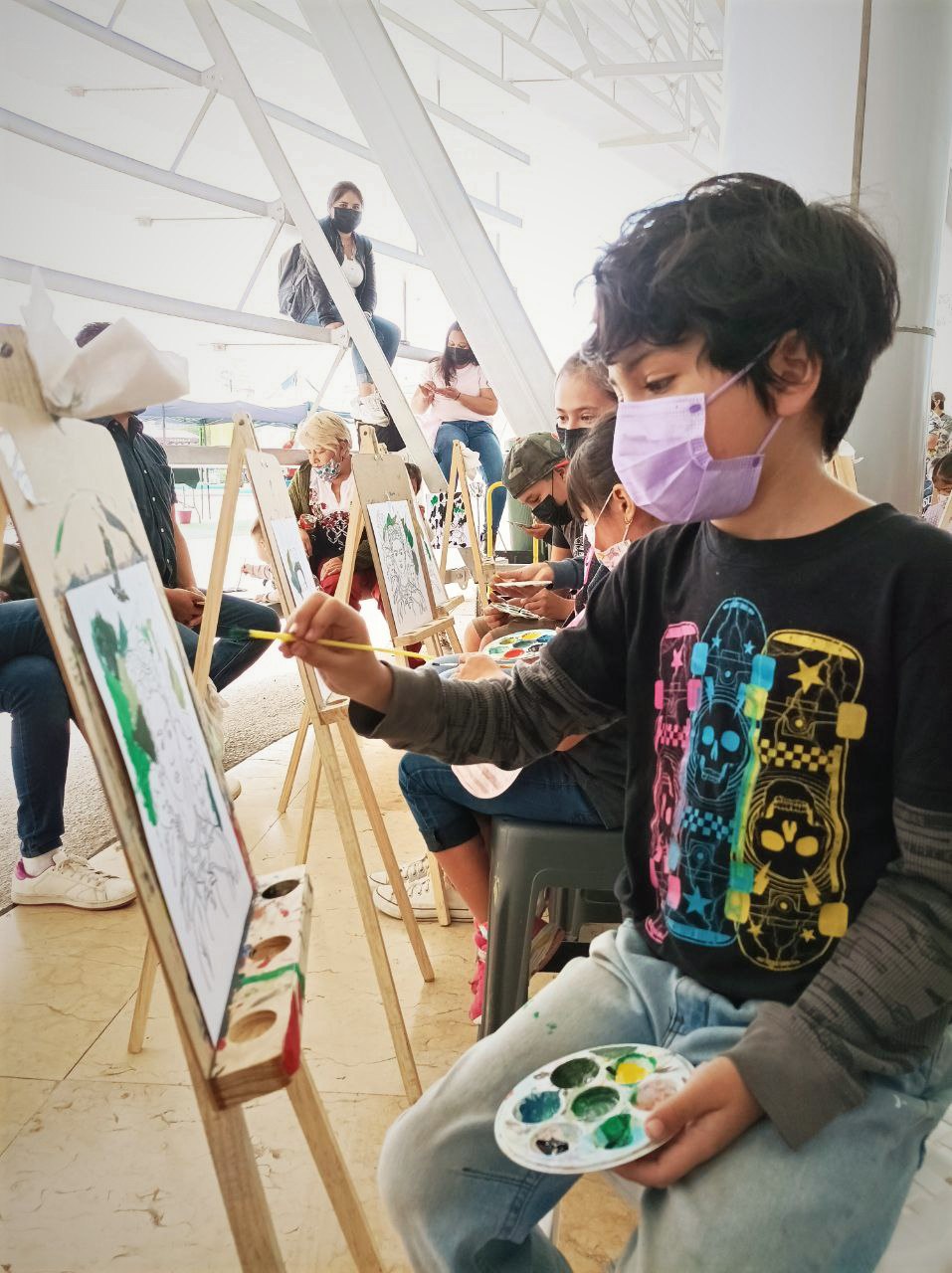 Todo un éxito, Taller de Pintura Infantil en el Polifórum de Morelia.