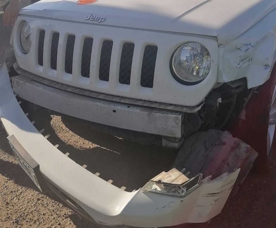 Se registra choque entre una motocicleta y una Jepp en el Libramiento Norte de Cd. Hidalgo