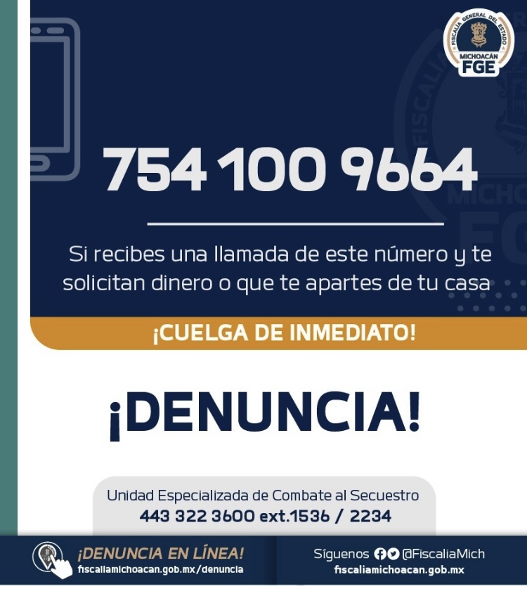 Asegura Fiscalía General a estudiante víctima de extorsión virtual en LC