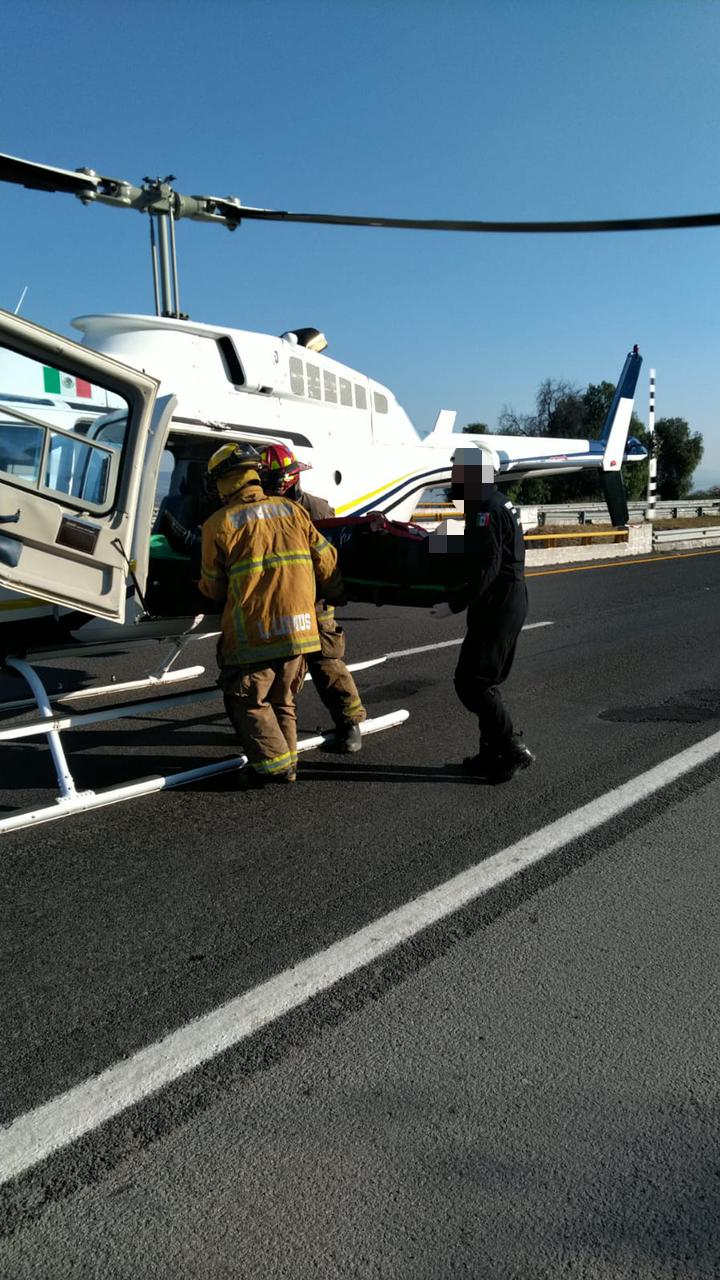 SSP y SSM trasladan en helicóptero a un menor lesionado en un accidente vehicular
