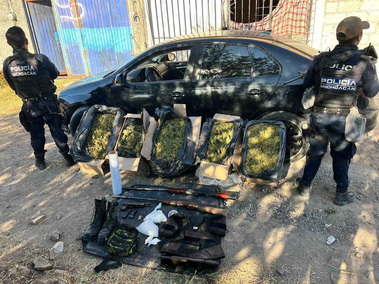 En acción operativa, SSP asegura un cargamento de droga y 3 armas de fuego