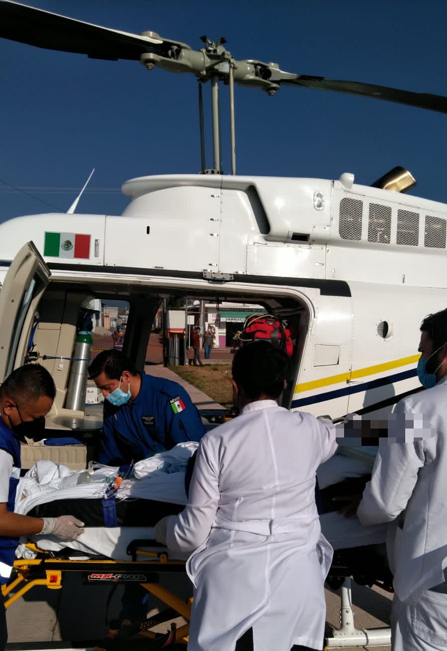 Traslada Servicios Aéreos de la SSP a menor con traumatismo craneoencefálico.