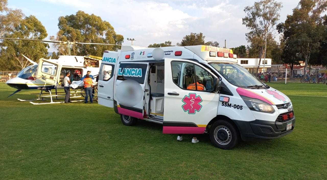SSP apoya con labores para el traslado aéreo de una mujer en labor de parto