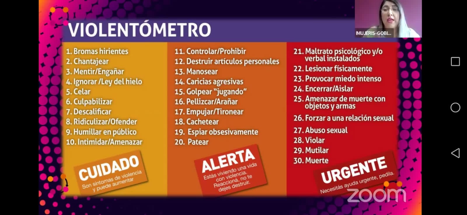 Con charla informativa se capacita a mujeres en la detección de tipos de violencia