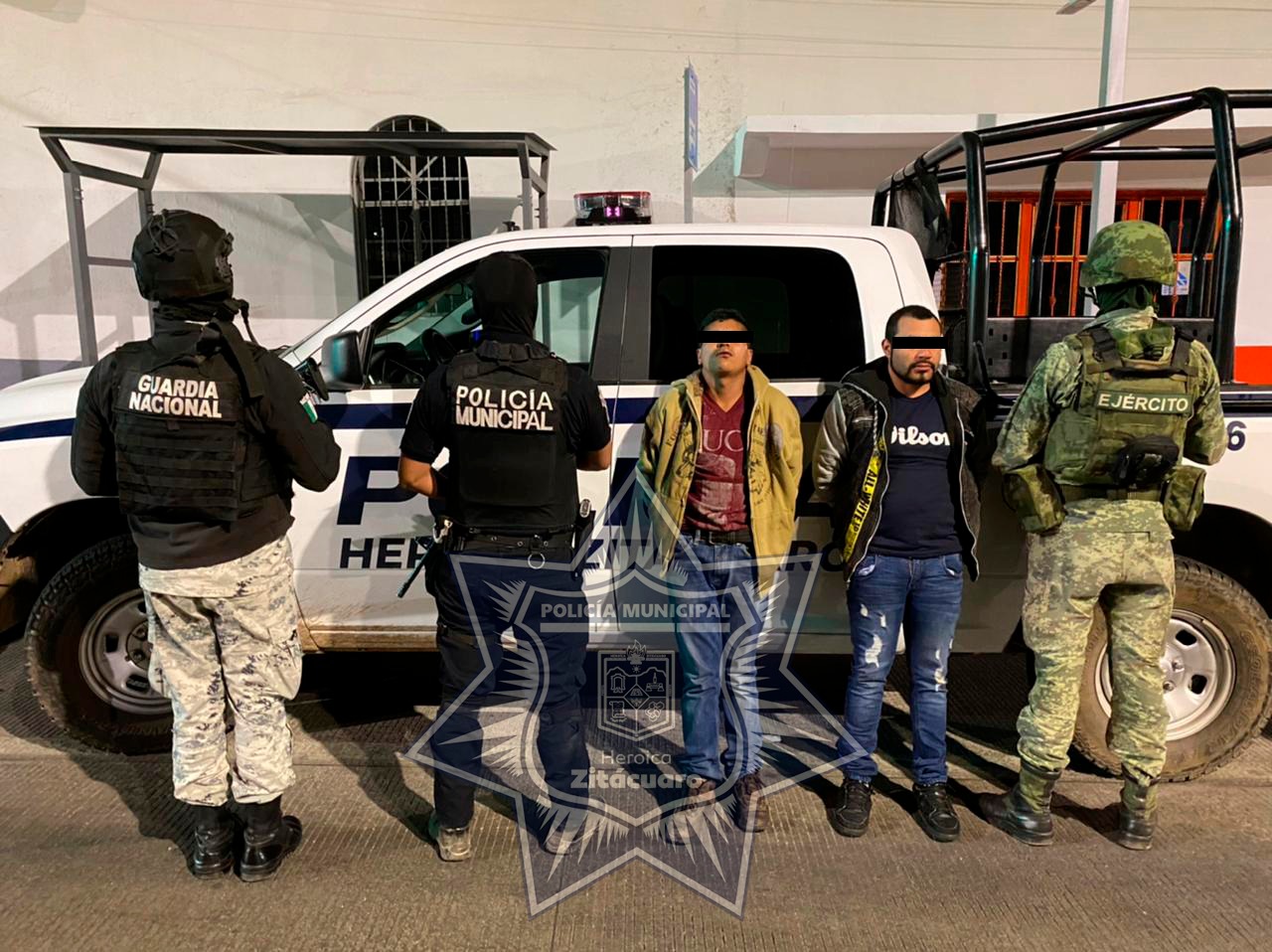 Detención y aseguramiento durante operativo coordinado con autoridades de los tres niveles de gobierno