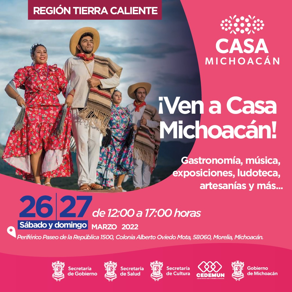 Casa Michoacán ofrecerá hoy y mañana cultura y tradición de Tierra Caliente*