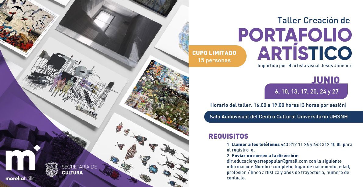 SeCultura Morelia realizará tercer taller de creación portafolio artístico