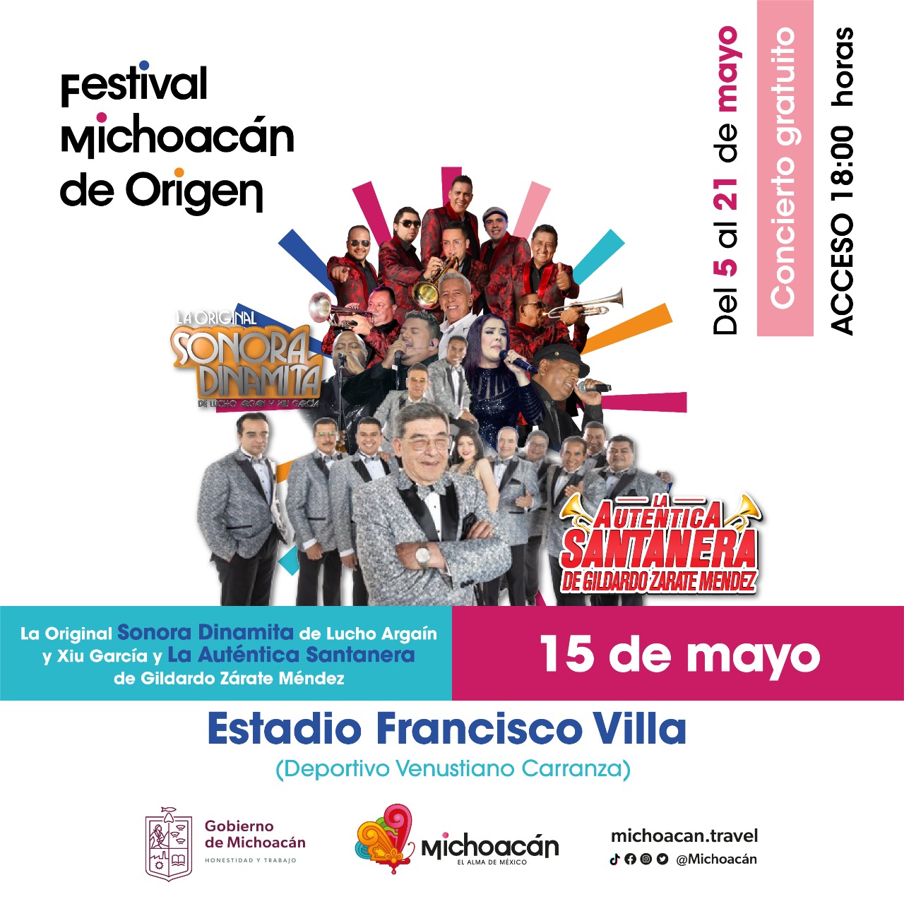 Concierto gratuito de las Sonoras, hoy en el Estadio Francisco Villa.