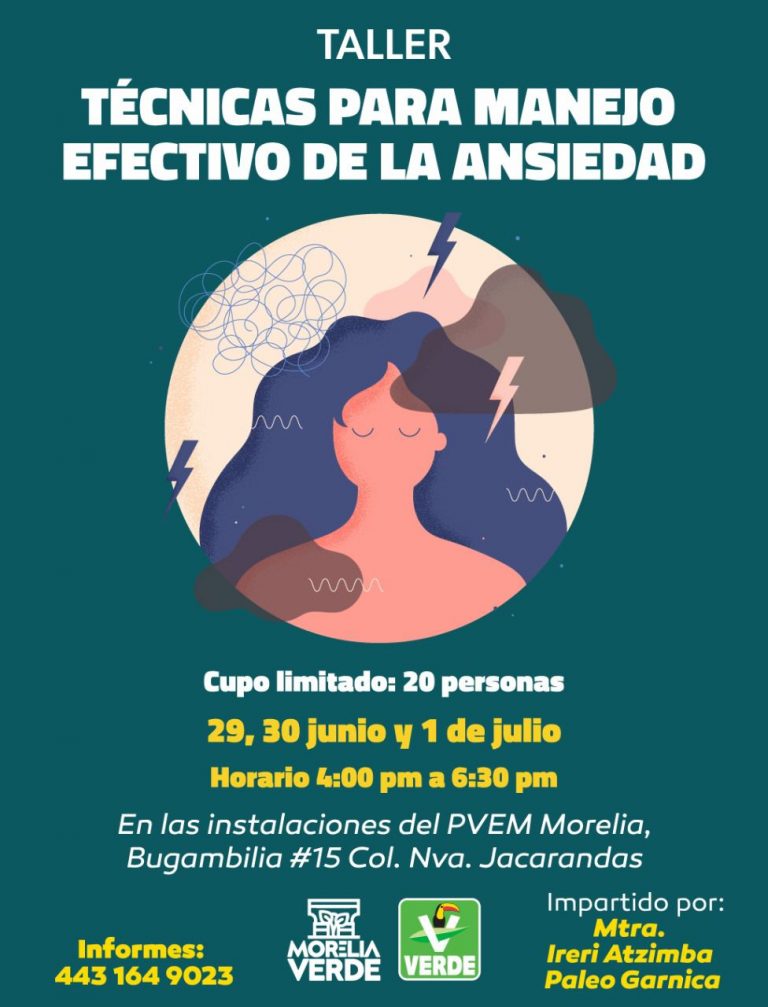 Ofrecerá Partido Verde taller de manejo de la ansiedad en Morelia