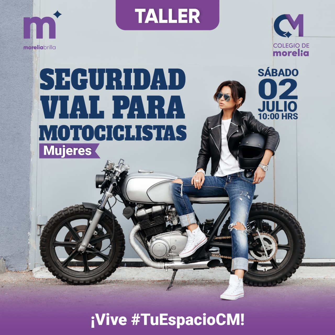 Colegio de Morelia invita a mujeres motociclistas a participar en taller de Seguridad Vial.