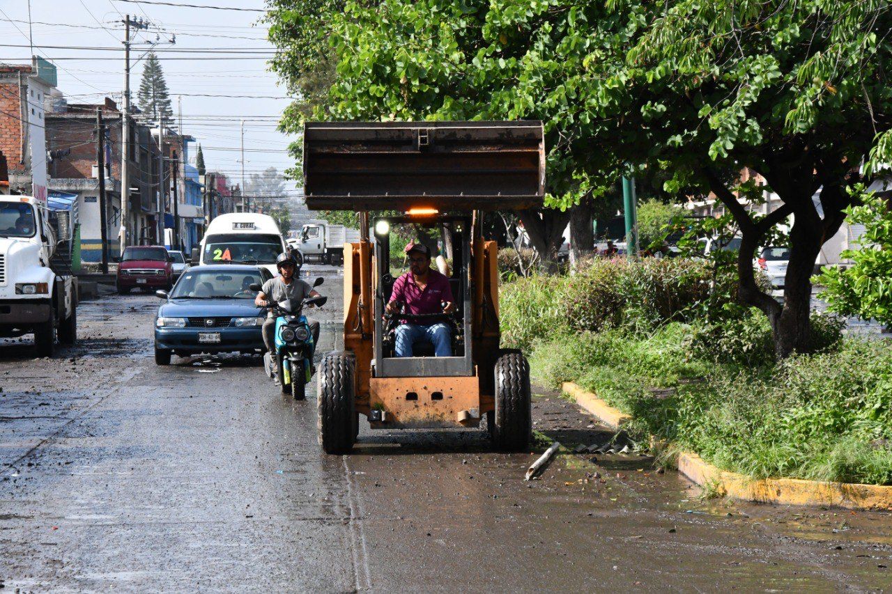 Continúan trabajos de recuperación en Morelia por lluvia atípica de este miércoles