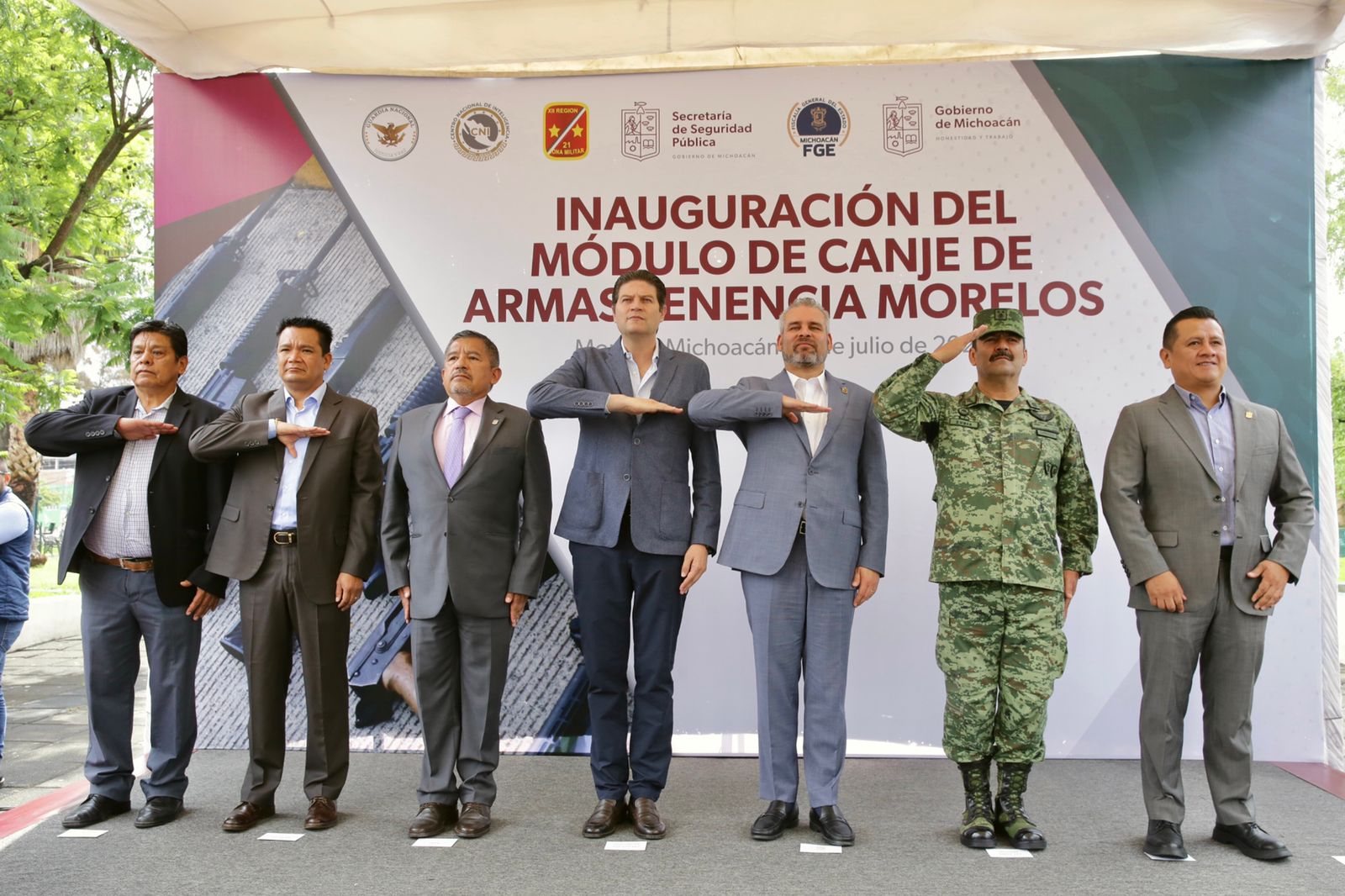 Bedolla apertura módulo de canje de armas en Tenencia Morelos