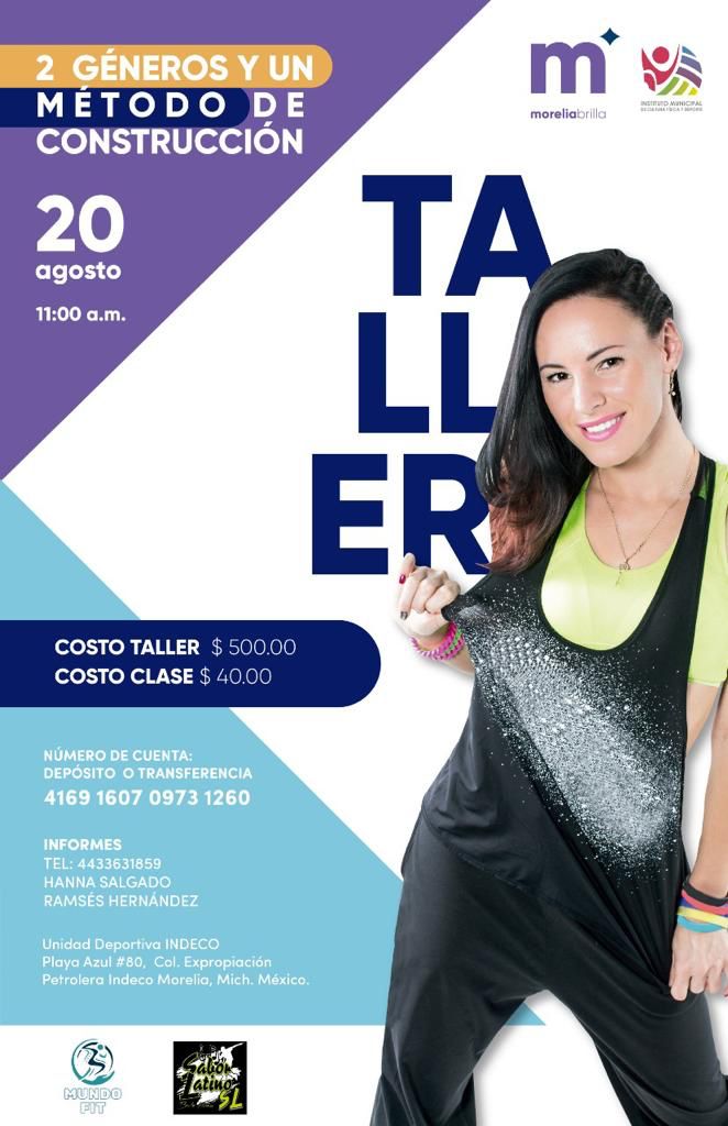 Imcufide albergará Taller de Géneros Latinos en deportivo Indeco