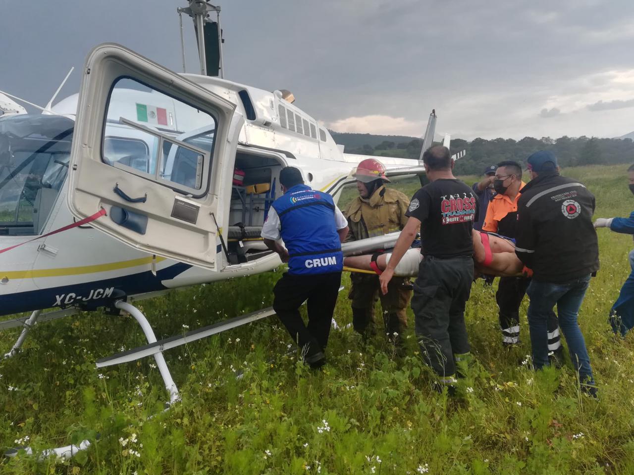 SSP traslada vía aérea a paciente con traumatismo tras sufrir un percance vial