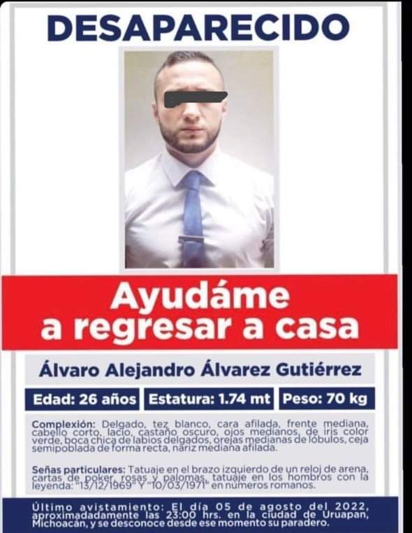 Tras 19 días desaparecido fue localizado sin vida un joven uruapense y empleado del banco BBVA