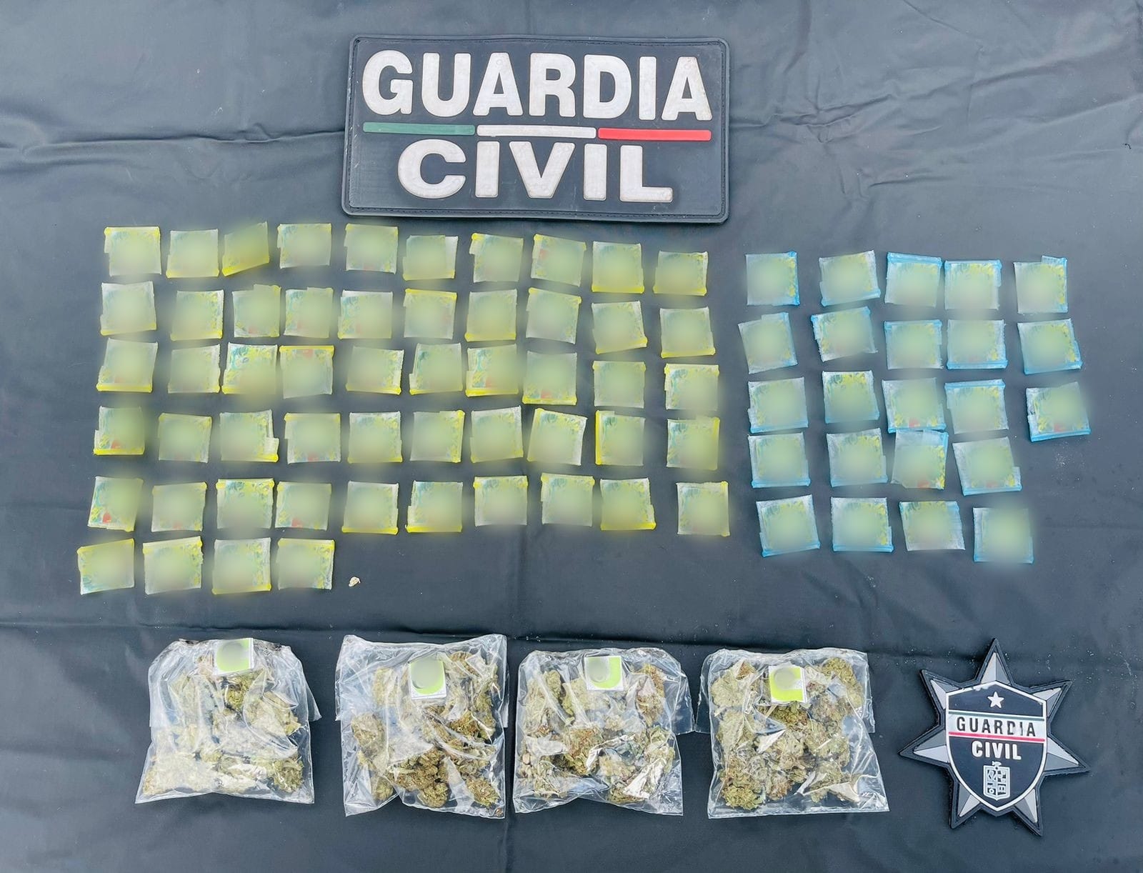 Guardia Civil detiene a tres en Uruapan, les asegura diversos envoltorios de drogas