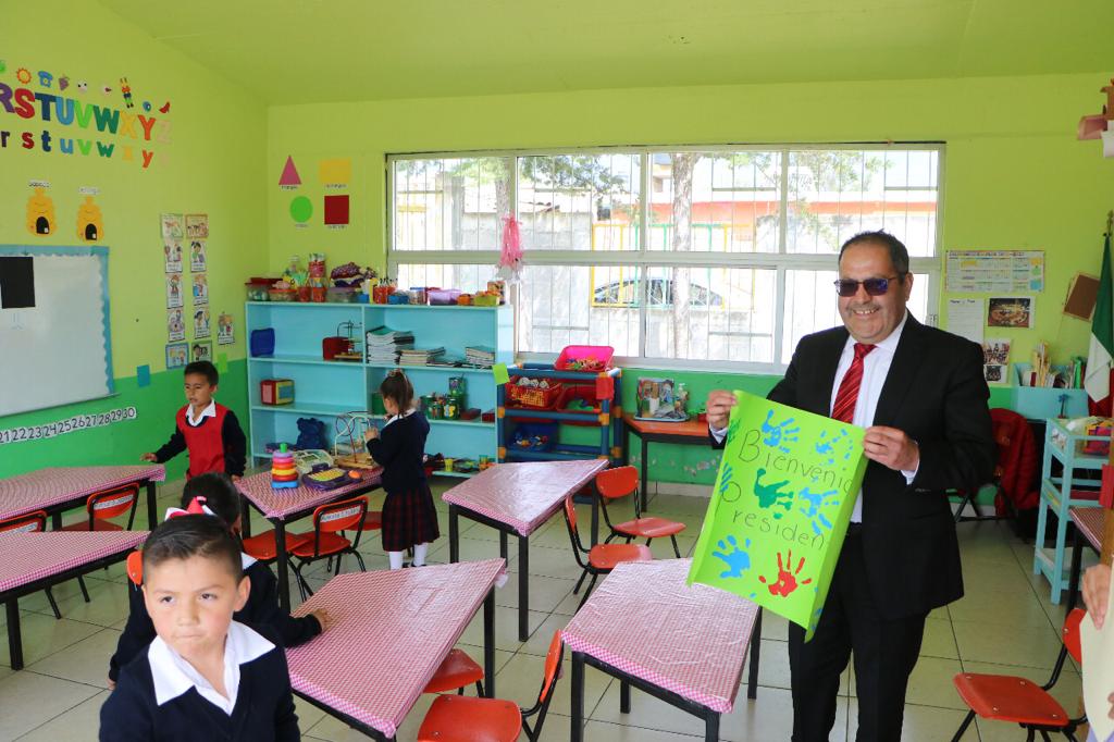 José Luis Téllez realizó visita al jardín de niños Pablo Montesino