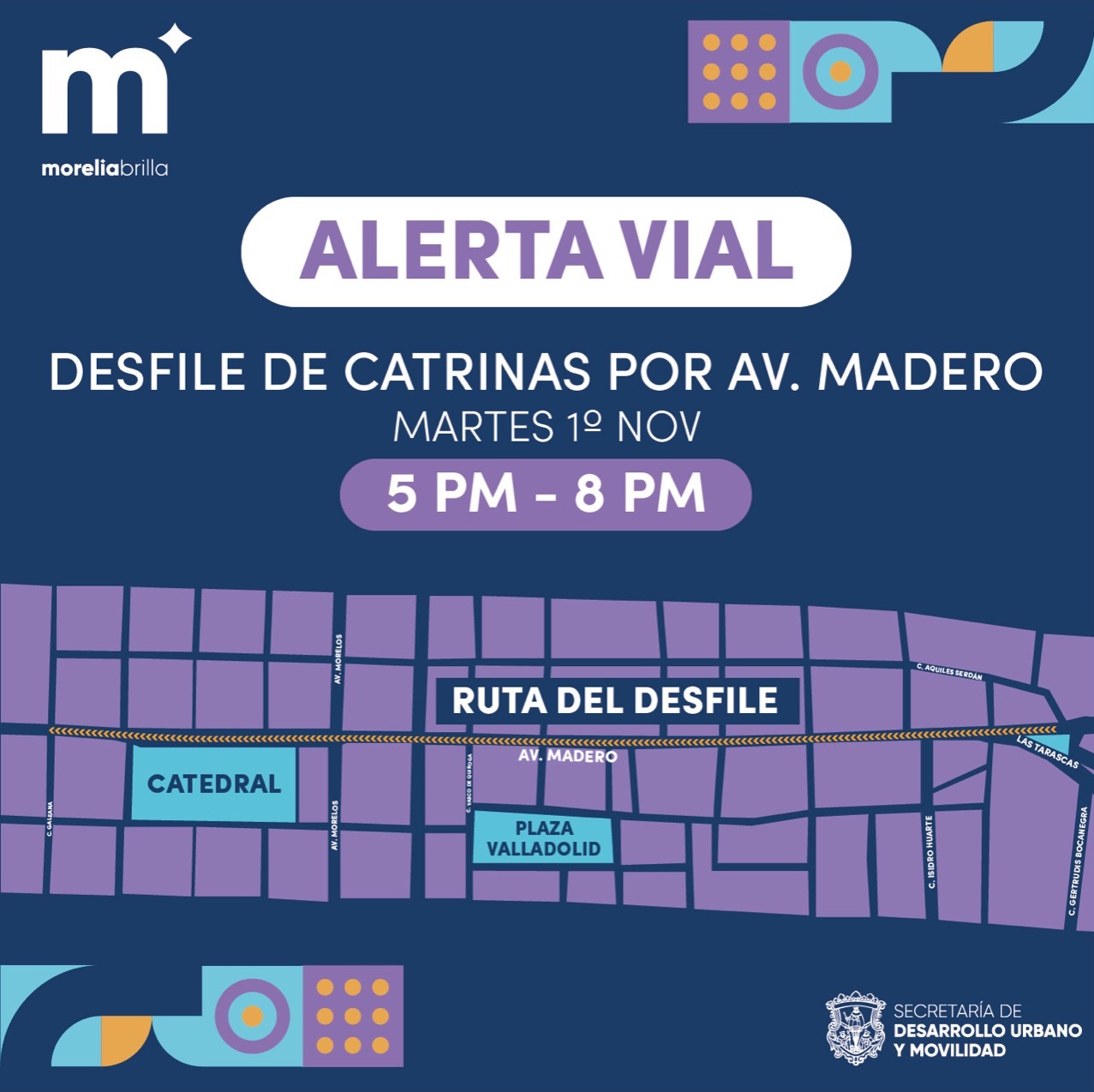 Implementará Gobierno Municipal dispositivo vial por Desfile de Catrinas y Catrines