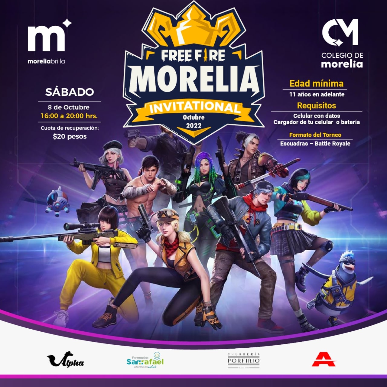 En puerta, nuevo torneo de Free Fire en el Colegio de Morelia.