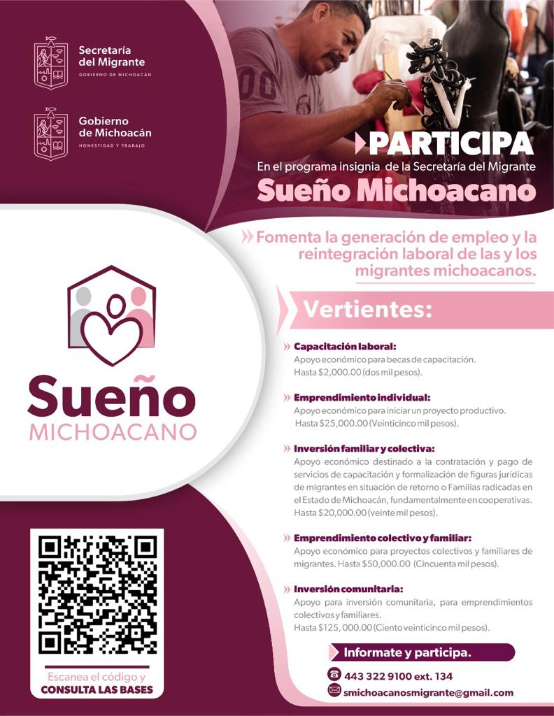 Continúa abierta convocatoria del programa El Sueño Michoacano: Semigrante