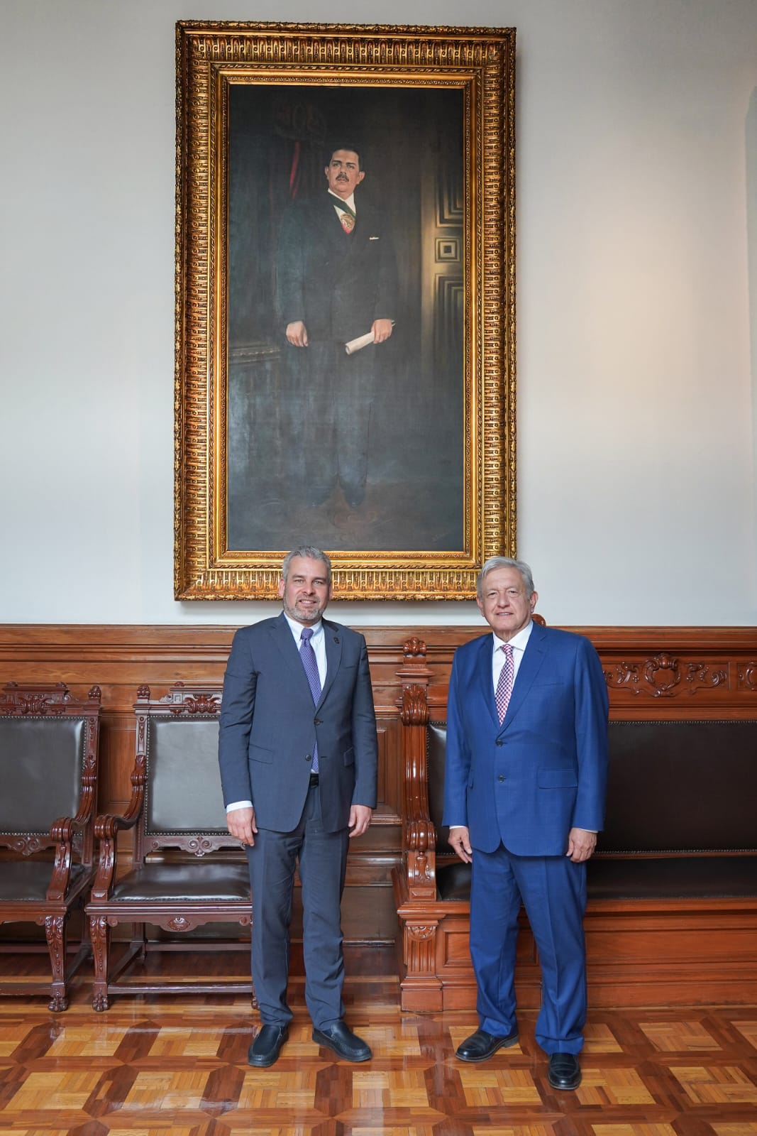Alfredo Ramírez Bedolla sostuvo una reunión en Palacio Nacional con el Presidente de México