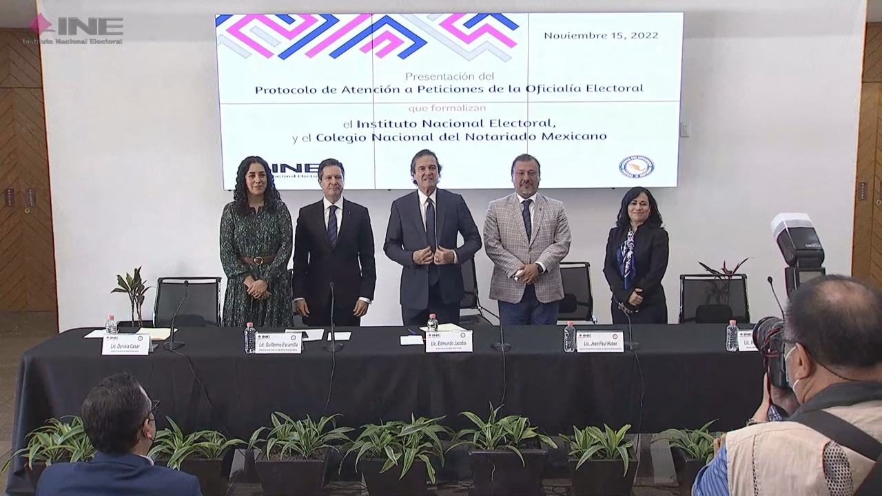 Firman INE y Colegio Nacional del Notariado Mexicano el Protocolo de Atención a Peticiones de Oficialía Electoral