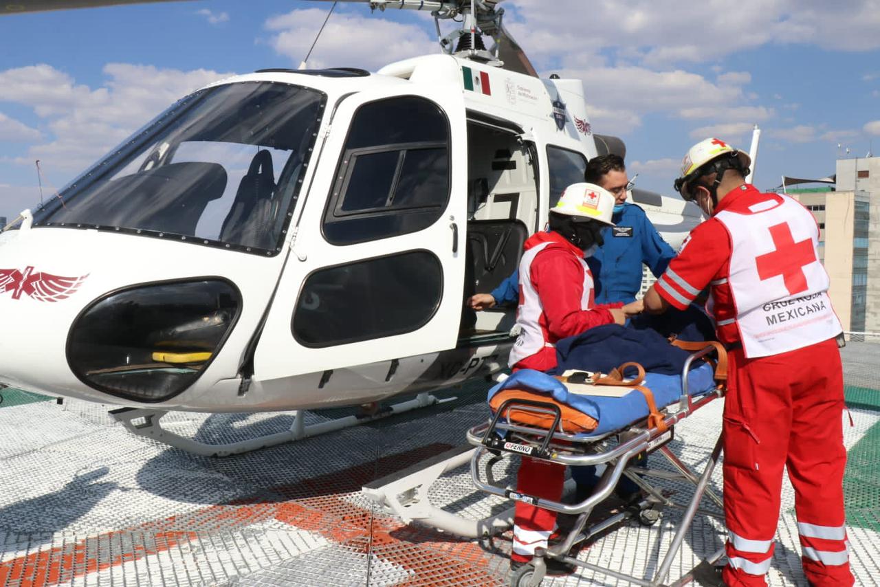 De manera oportuna, SSP traslada vía a aérea a dos menores con complicaciones de salud