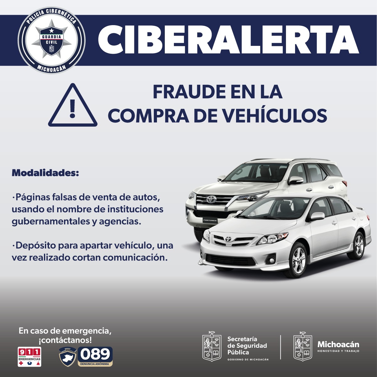 SSP emite ciberalerta, por fraudes en la compra de vehículos