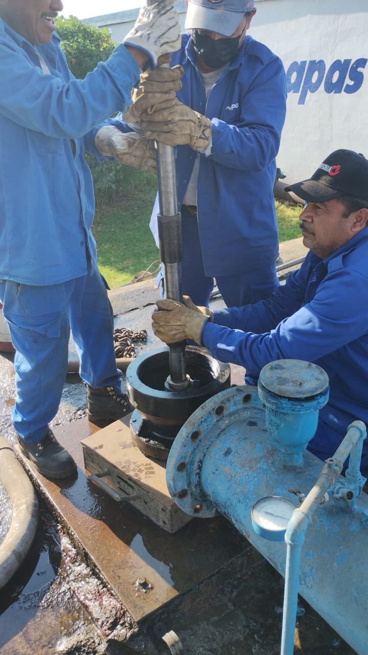 OOAPAS concluye mantenimiento en cárcamo Tzindurio