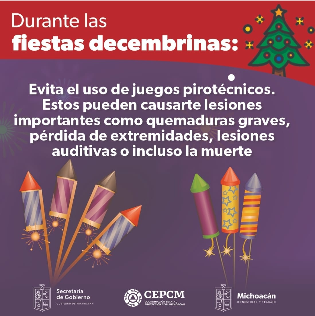 Ante lesiones por pirotecnia, pide Segob evitar su uso