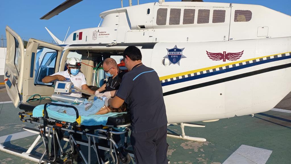 Efectúa Servicios Aéreos de la SSP, un traslado pediátrico de Huetamo a Charo