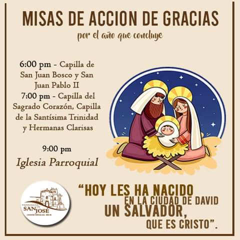 En Parroquia de San José invitan a misa de acción de gracias por año que concluye