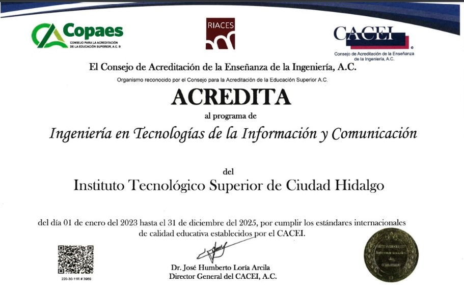 LOGRA TECNOLOGÍAS DE LA INFORMACIÓN DEL ITSCH, SU ACREDITACIÓN ANTE EL CACEI
