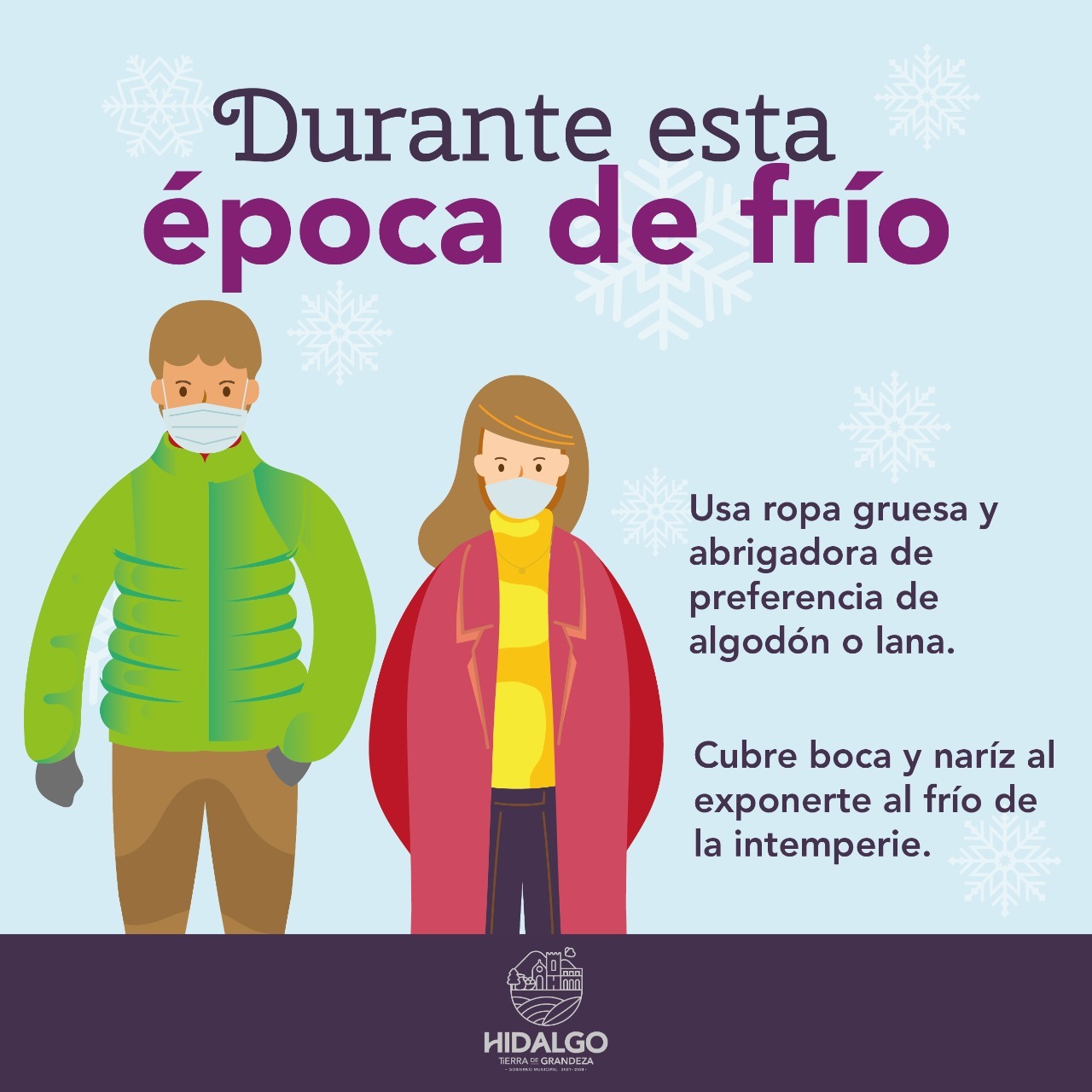 Coordinación Municipal de Protección Civil en Cd. Hidalgo, emite una serie de recomendaciones para que la ciudadanía se proteja en esta temporada de frío.