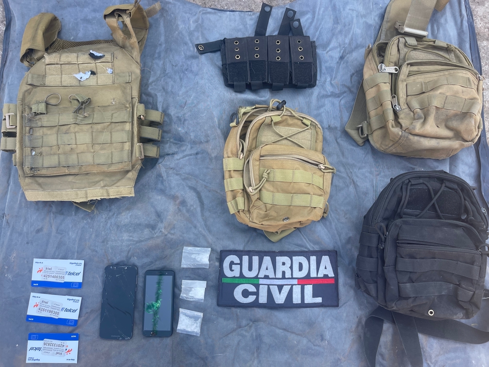 Tras recorridos de vigilancia, GC asegura vehículo, equipo táctico y droga