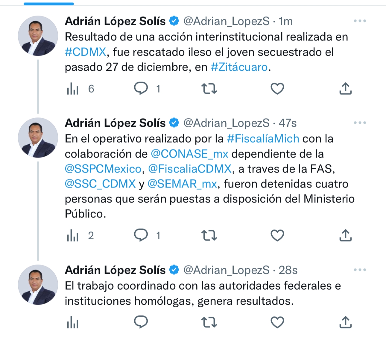 En operativo interinstitucional en la CDMX, rescata FGE a joven víctima de secuestro, en #Zitácuaro