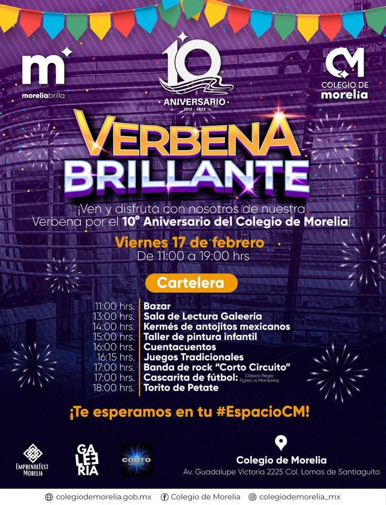 El Colegio de Morelia invita a la celebración de su 10⁰ aniversario.