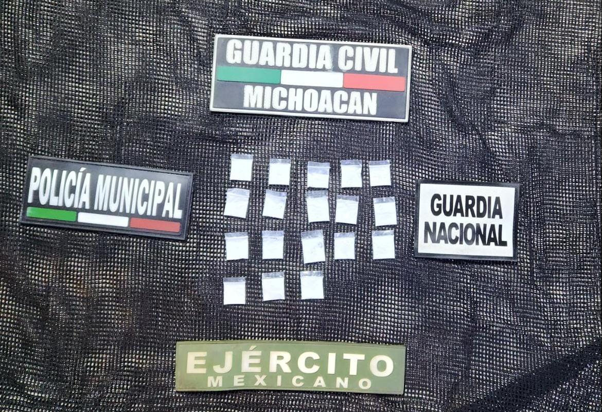 En Uruapan: GC detiene a uno junto a 18 envoltorios de droga