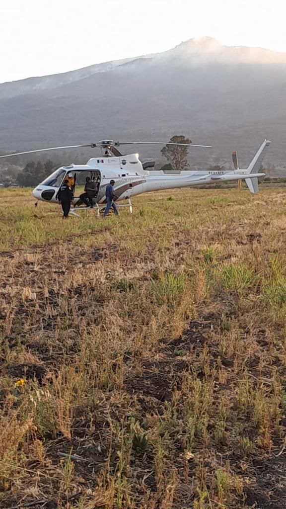 SSP despliega acciones aéreas para sofocar los incendios en el cerro del Quinceo