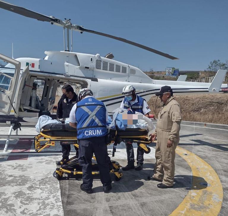 De La Piedad a Morelia, SSP traslada vía aérea a paciente.