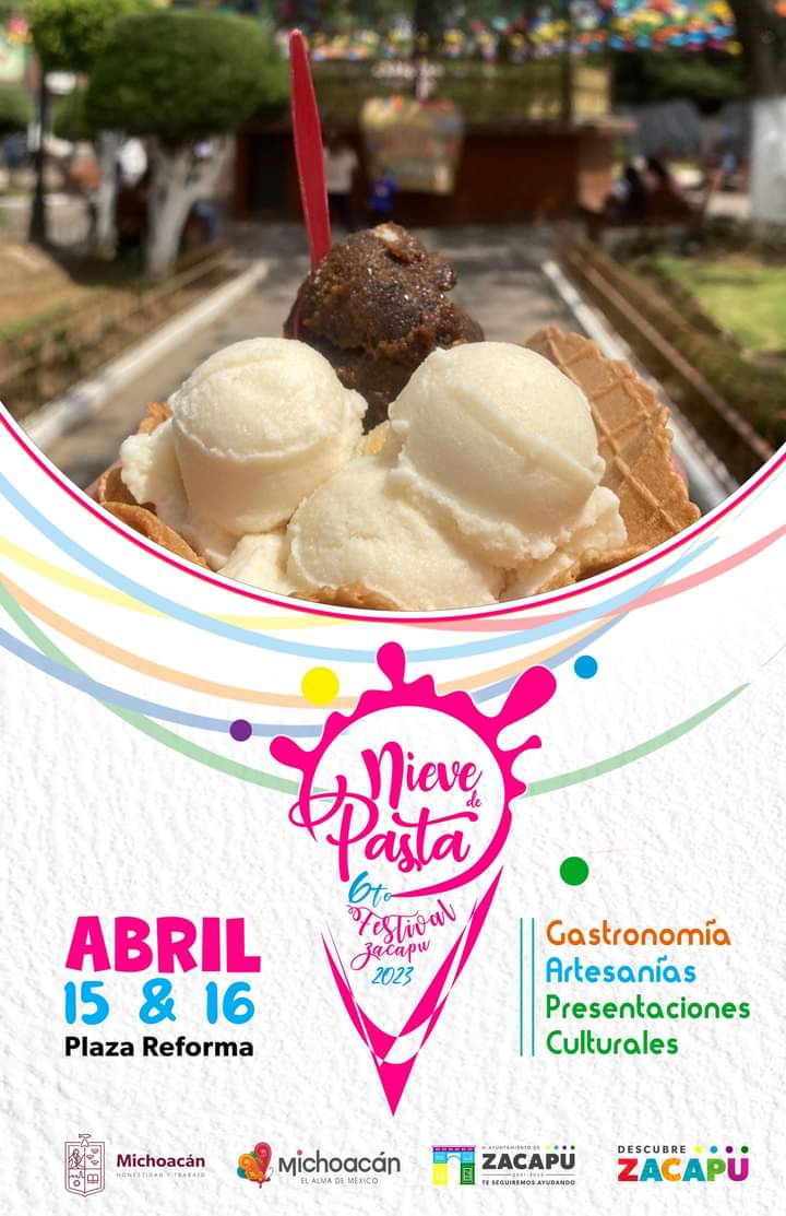 Refréscate el fin de semana en el Festival de la Nieve de Pasta, en Zacapu.