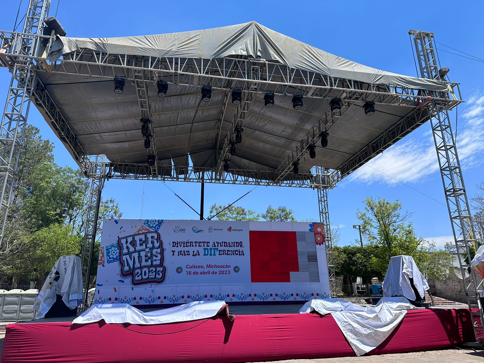 Todo listo para la Kermés del DIF Michoacán en el Pueblo Mágico de Cuitzeo